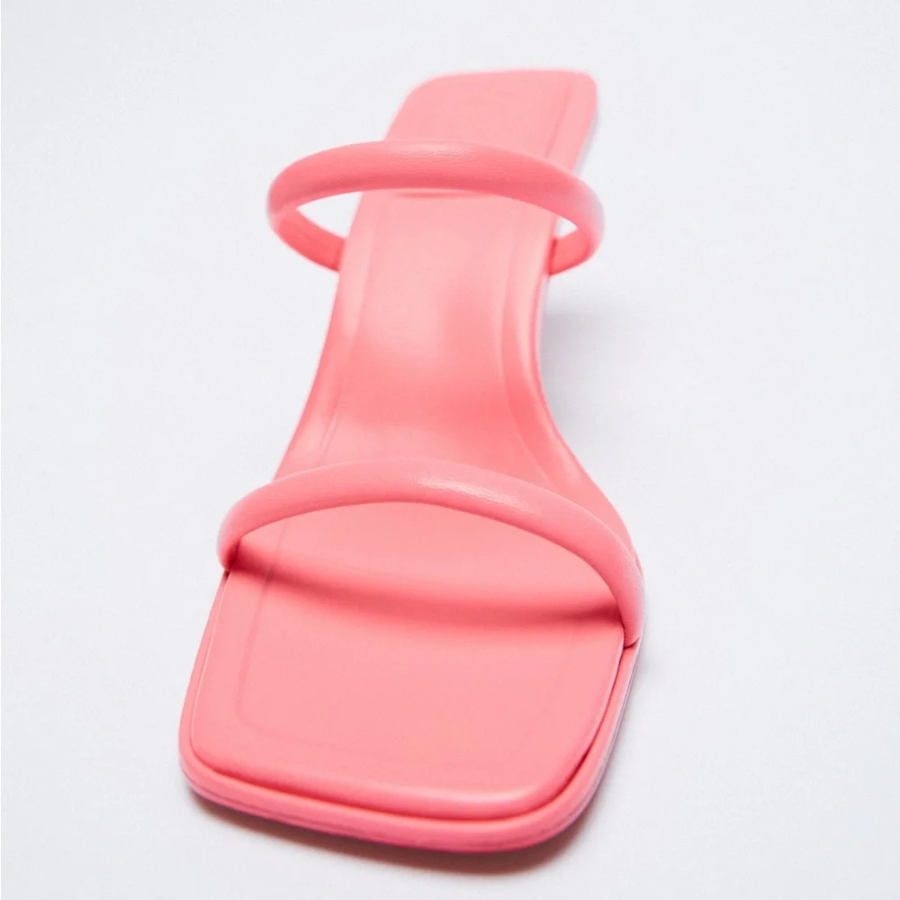 LEATHER STRAP HEEL SANDALS Size 40 - Picture 4 of 14